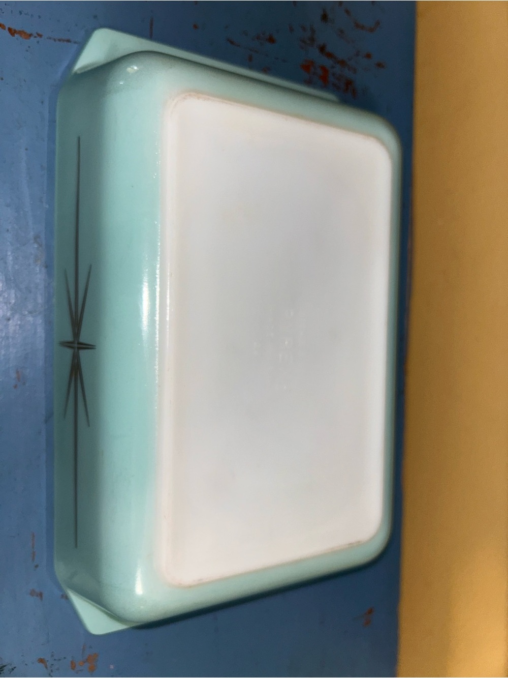 Rare Pyrex Atomic Starburst 2 QT Dish with Glass Lid and Stand Warmer - Picture 15 of 16